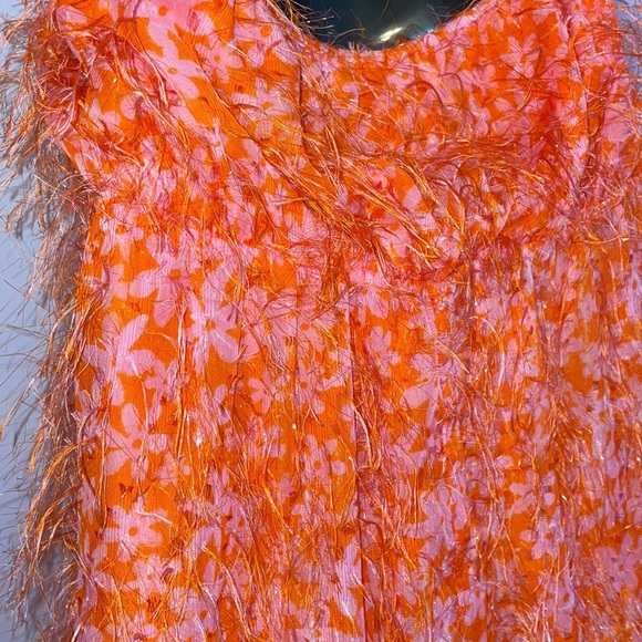 Wild Fable Eyelash Floral Halter Tie Mini Dress Orange Pink size XXL - Picture 11 of 16